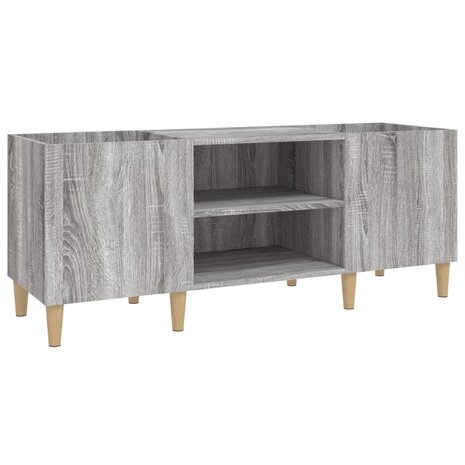 Platenkast 121x38x48 cm bewerkt hout grijs sonoma eikenkleurig 2