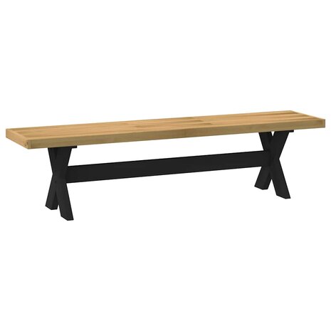 Eetbank NOAIN X-vormige poten 180x40x45 cm massief hout 5