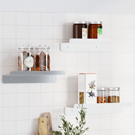 Wandschappen 3 st roestvrijstaal zilverkleurig 1