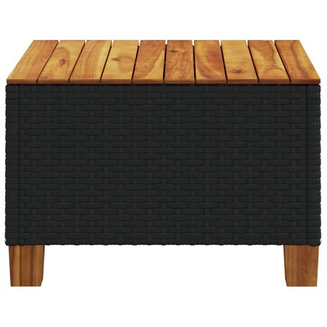 Tuintafel 55x55x36 cm poly rattan en acaciahout zwart 5