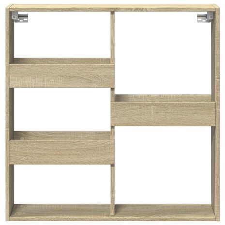 Wandkast 80x15x80 cm bewerkt hout sonoma eikenkleurig 4