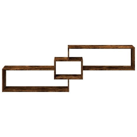 Wandkast 158x18x53 cm bewerkt hout gerookt eikenkleurig 4