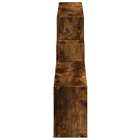 Wandkast 158x18x53 cm bewerkt hout gerookt eikenkleurig 5
