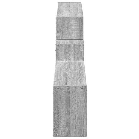 Wandkast 158x18x53 cm bewerkt hout grijs sonoma eikenkleurig 5