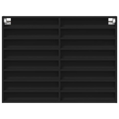 Vitrinekast 100x8,5x75 cm bewerkt hout zwart 4