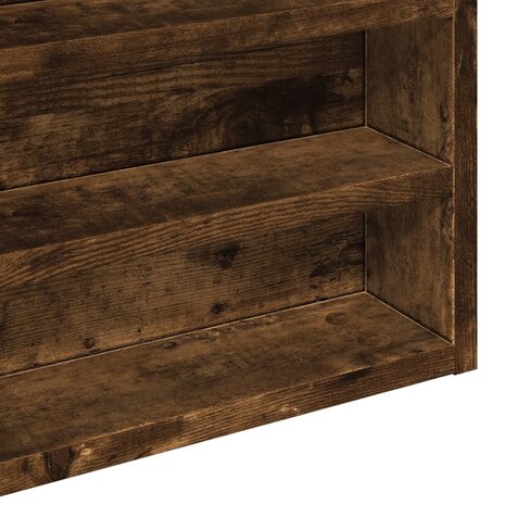 Vitrinekast 60x8,5x58 cm bewerkt hout gerookt eikenkleurig 7