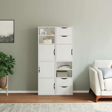 Bijzetkasten 4 st "ODDA" 40x24x79 cm massief grenenhout wit 3