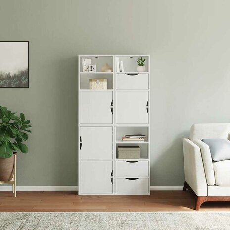 Bijzetkasten 4 st "ODDA" 40x24x79 cm massief grenenhout wit 3