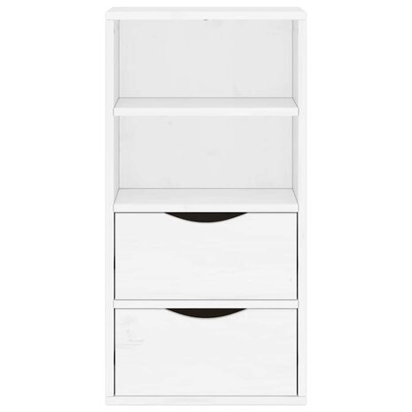 Bijzetkast met lades ODDA 40x24x79 cm massief grenenhout wit 6