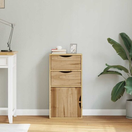 Bijzetkast met lades 40x24x79 cm massief grenenhout 3
