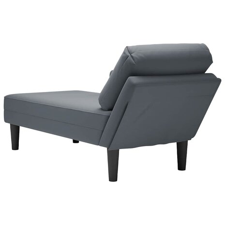 Chaise longue met kussen&rechterarmleuning fluweel donkergrijs 6
