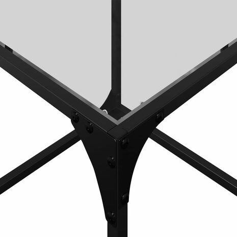 3-delige Tafeltjesset met transparant glazen blad staal 8