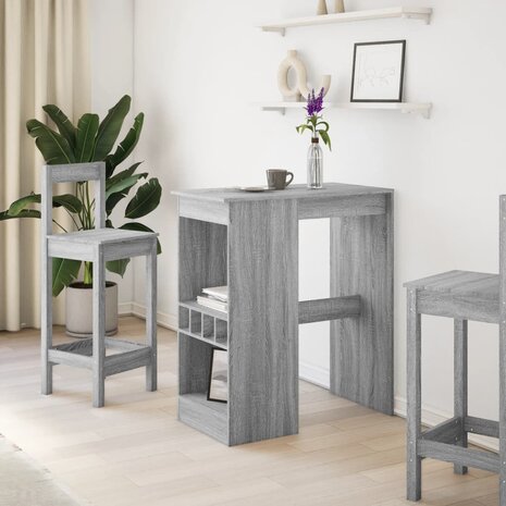 Bartafel met rekken 90x47,5x103,5 cm bewerkt hout grijs sonoma 3