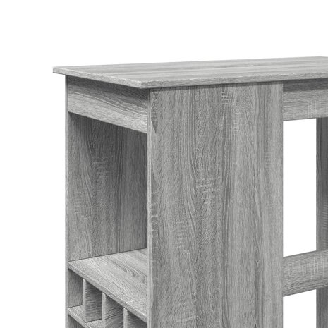 Bartafel met rekken 90x47,5x103,5 cm bewerkt hout grijs sonoma 7