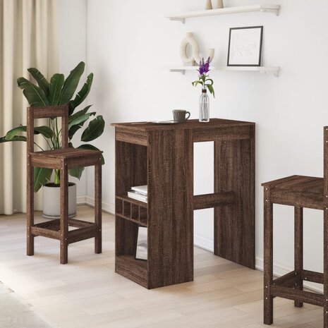 Bartafel met rekken 90x47,5x103,5 cm bewerkt hout bruin eiken 3