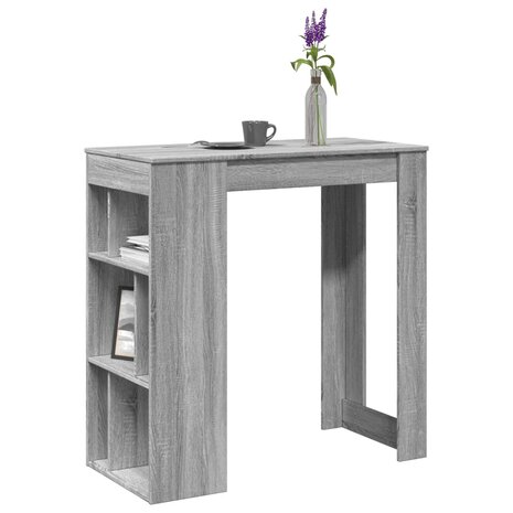 Bartafel met rekken 102x50x103,5 cm bewerkt hout grijs sonoma 1