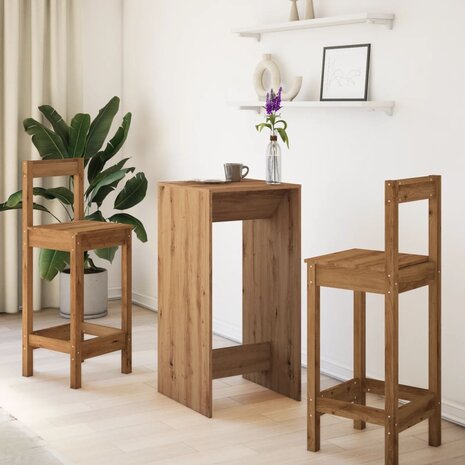 Bartafel 51x50x103,5 cm bewerkt hout artisanaal eikenkleur 3