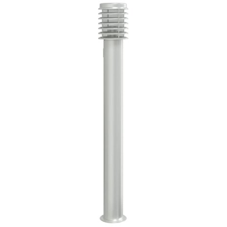 Buitenvloerlampen 3 st stopcontact 110 cm roestvrijstaal zilver 4