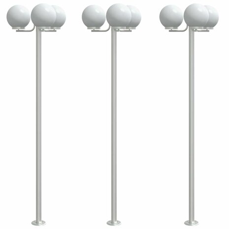 Vloerlamp voor buiten 2 st 215 cm roestvrij staal zilverkleurig 2