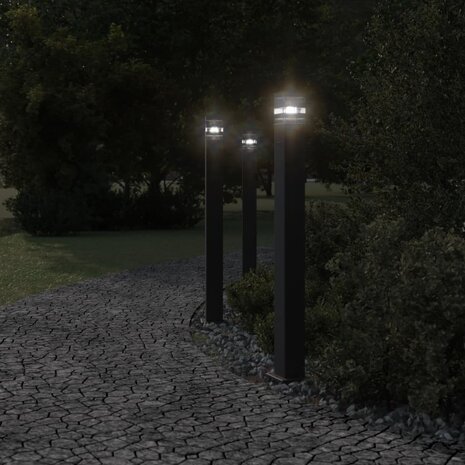 Vloerlamp voor buiten met stopcontact 110 cm aluminium zwart 3