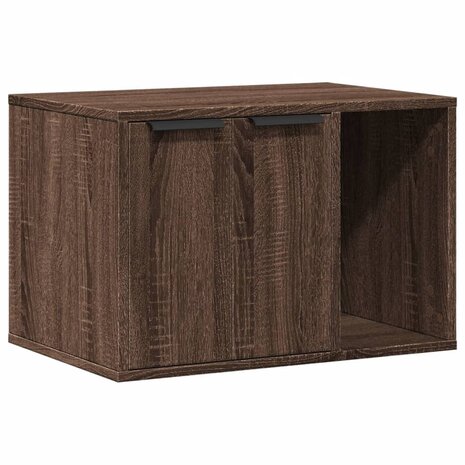 Kattenbakkast 60x40x40 cm bewerkt hout bruin eikenkleurig 2