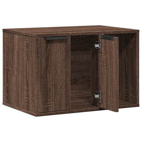 Kattenbakkast 60x40x40 cm bewerkt hout bruin eikenkleurig 4