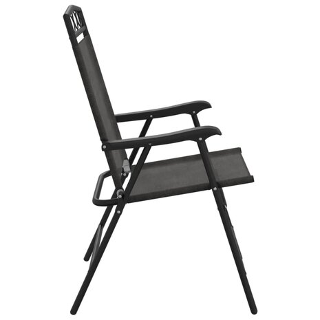 Tuinstoelen 2 st inklapbaar staal en textileen gemêleerd grijs 6