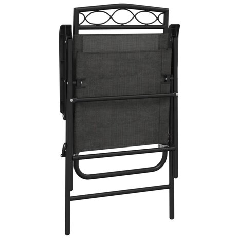 Tuinstoelen 2 st inklapbaar staal en textileen gemêleerd grijs 8