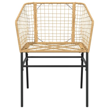 Tuinstoel bruin poly rattan 2 st 5