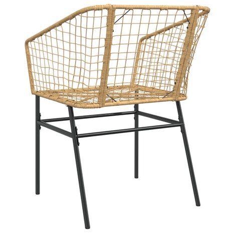 Tuinstoel bruin poly rattan 2 st 7