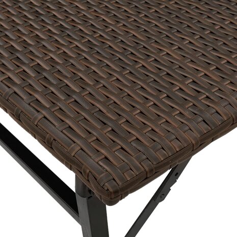 5-delige Tuinset inklapbaar poly rattan bruin  9