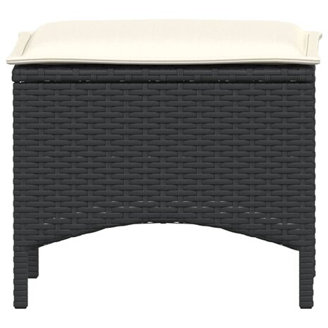 3-delige Tuinset met kussens poly rattan zwart 8