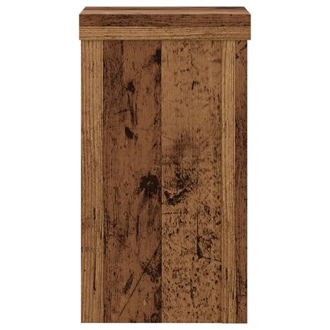 Plantenstandaards 2 st 10x10x18 cm bewerkt hout oud houtkleurig 6