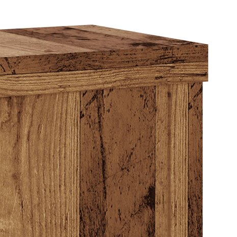 Plantenstandaards 2 st 10x10x18 cm bewerkt hout oud houtkleurig 8