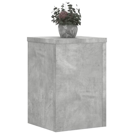 Plantenstandaards 2 st 25x25x35 cm bewerkt hout betongrijs 3