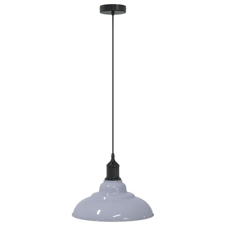 Hanglamp in hoogte verstelbaar E27 Ø31 cm metaal glanzend grijs 2
