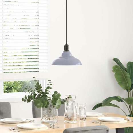 Hanglamp in hoogte verstelbaar E27 Ø31 cm metaal glanzend grijs 3