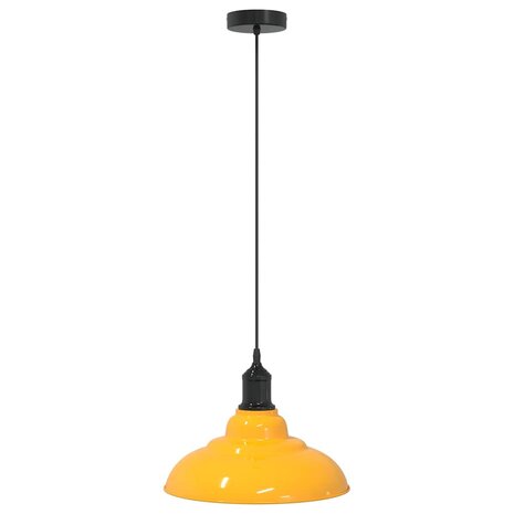 Hanglamp in hoogte verstelbaar E27 Ø31 cm metaal glanzend geel 2