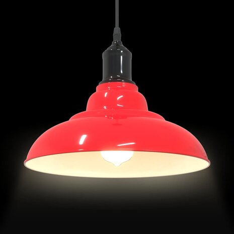 Hanglamp in hoogte verstelbaar E27 Ø31 cm metaal glanzend rood 6