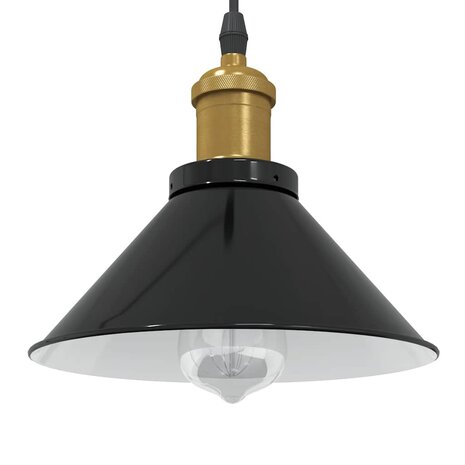 Hanglamp in hoogte verstelbaar E27 Ø22 cm metaal glanzend zwart 1
