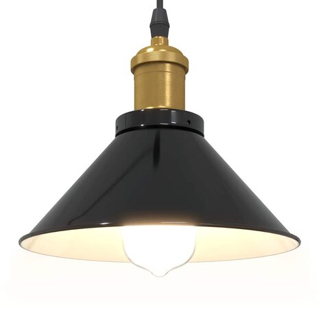 Hanglamp in hoogte verstelbaar E27 Ø22 cm metaal glanzend zwart 5