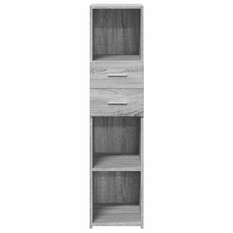 Hoge kast 30x42,5x124 cm bewerkt hout grijs sonoma eikenkleur 4