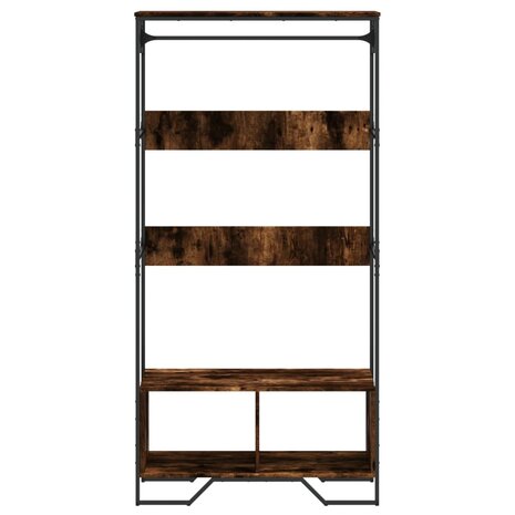 Kledingkast 90x50x180 cm bewerkt hout gerookt eikenkleurig 4