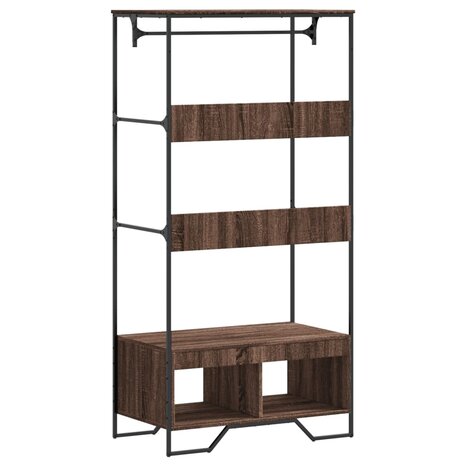Kledingkast 90x50x180 cm bewerkt hout bruin eikenkleurig 6