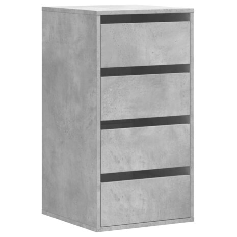Ladekast 40x41x76 cm bewerkt hout betongrijs 2
