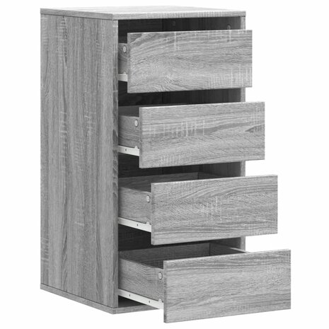 Ladekast 40x41x76 cm bewerkt hout grijs sonoma eikenkleurig 5