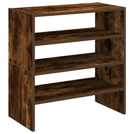 Schoenenrekken 2 st stapelbaar 60x30x30,5 cm gerookt eikenkleur 2