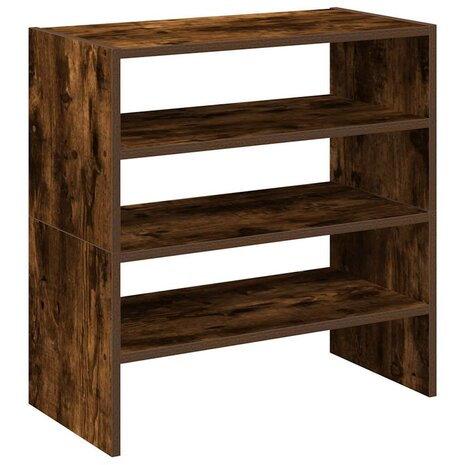 Schoenenrekken 2 st stapelbaar 60x30x30,5 cm gerookt eikenkleur 6