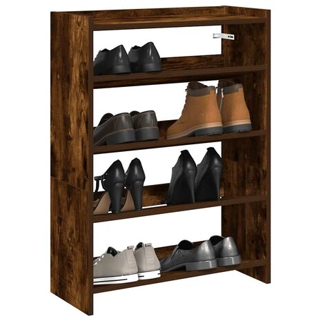 Schoenenrek 60x25x62 cm bewerkt hout gerookt eikenkleurig 1