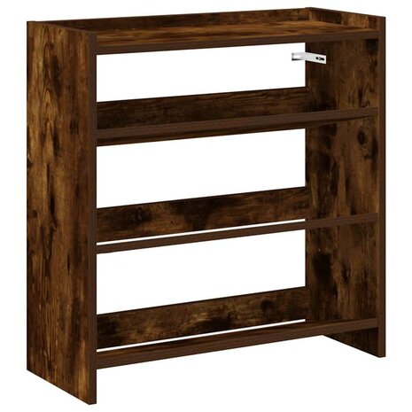 Schoenenrek 60x25x62 cm bewerkt hout gerookt eikenkleurig 2